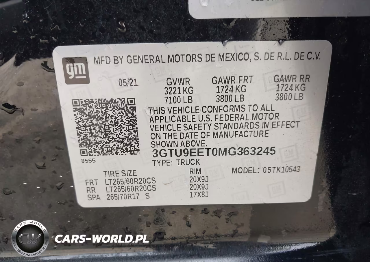 2021 GMC Sierra 1500 4Wd Short Box At4 VIN:3GTU9EET0MG363245 - 9