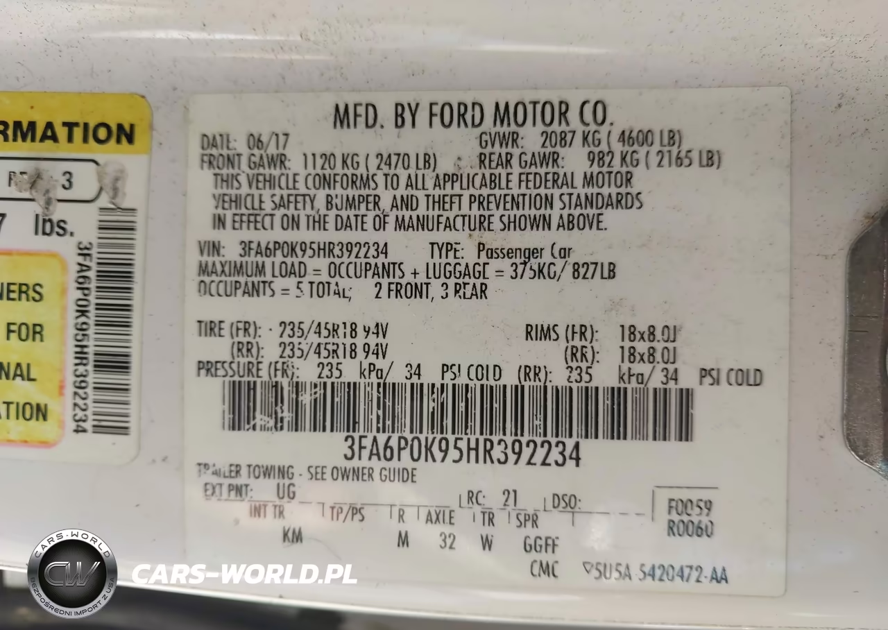 2017 Ford Fusion Titanium VIN:3FA6P0K95HR392234 - 9