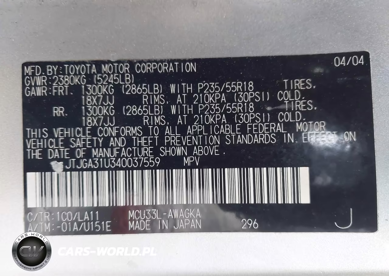 2004 Lexus Rx 330 VIN:JTJGA31U340037559 - 9