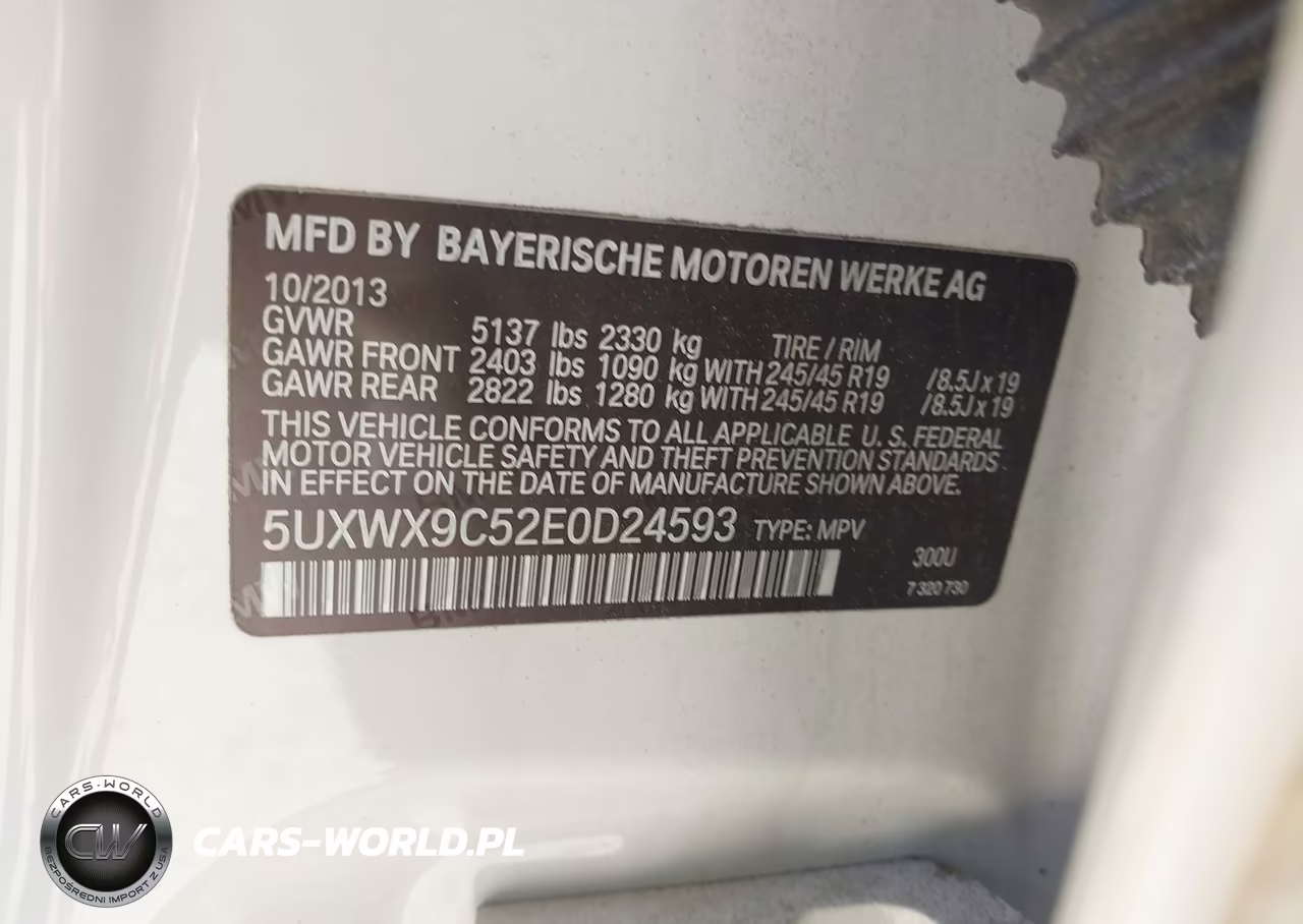 2014 BMW X3 xDrive28I VIN:5UXWX9C52E0D24593 - 9