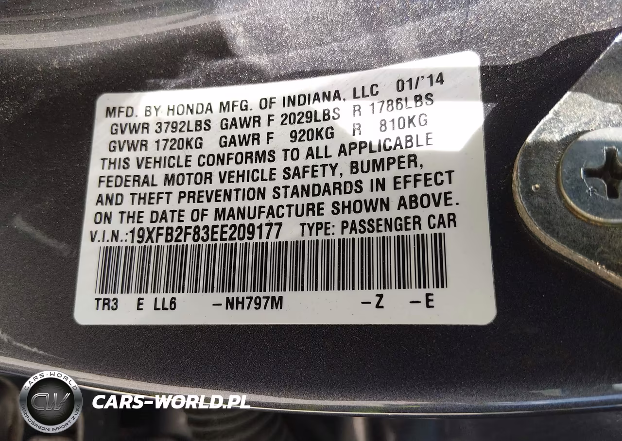 2014 Honda Civic Ex VIN:19XFB2F83EE209177 - 9
