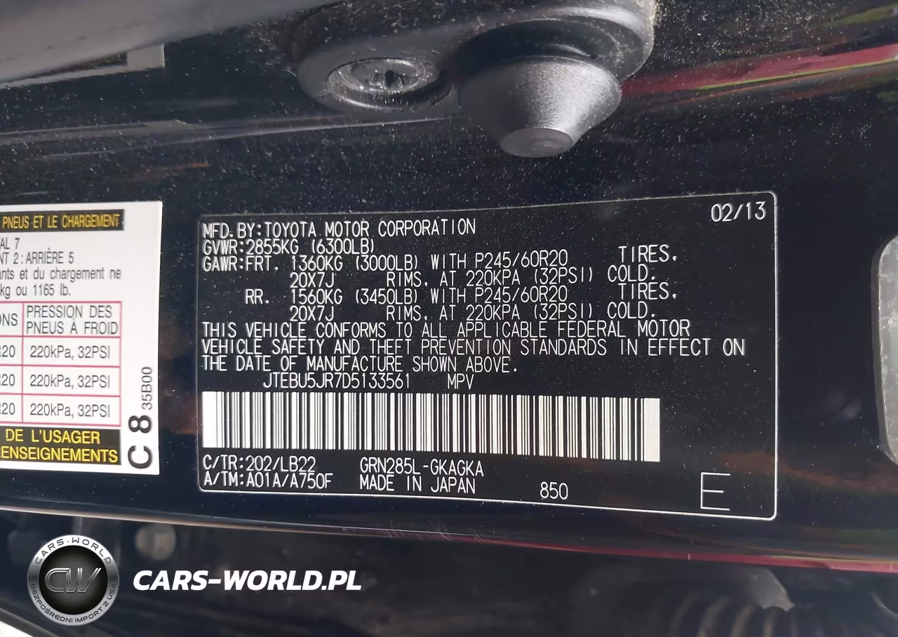 2013 Toyota 4Runner Limited VIN:JTEBU5JR7D5133561 - 9