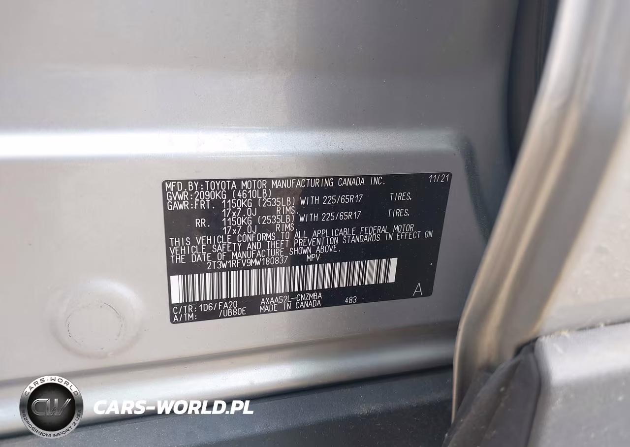 2021 Toyota Rav4 Xle VIN:2T3W1RFV9MW180837 - 9