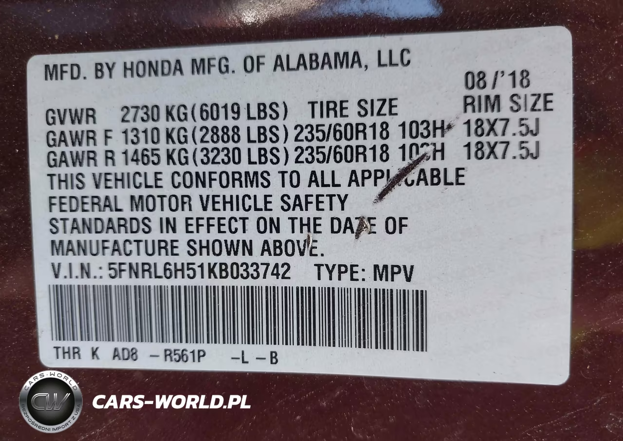 2019 Honda Odyssey Ex VIN:5FNRL6H51KB033742 - 9