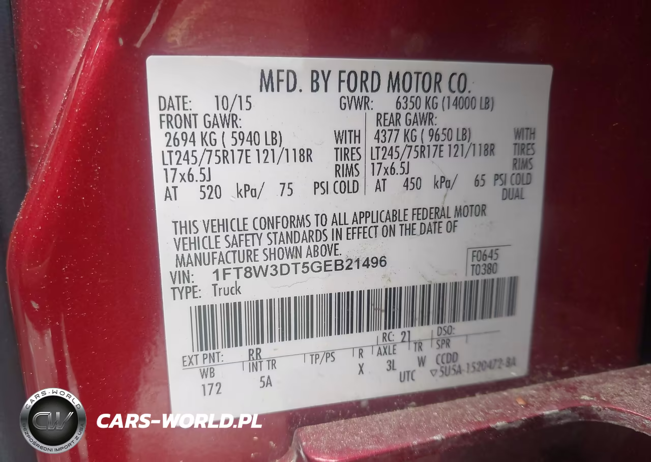 2016 Ford F-350 Lariat VIN:1FT8W3DT5GEB21496 - 8