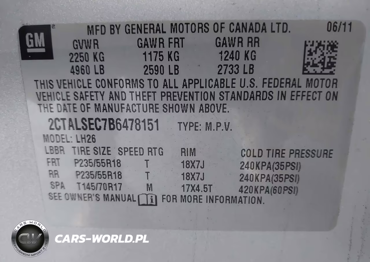 2011 GMC Terrain Sle-2 VIN:2CTALSEC7B6478151 - 9