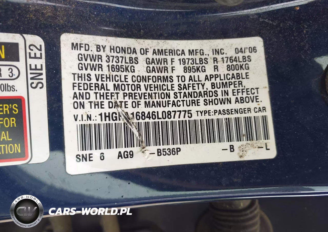 2006 Honda Civic Ex VIN:1HGFA16846L087775 - 9