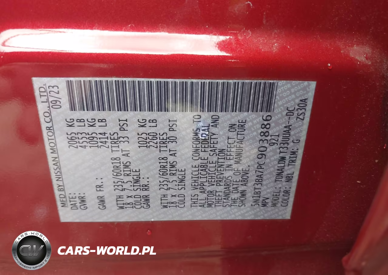 2023 Nissan Rogue Sv Fwd VIN:5N1BT3BA7PC903886 - 9
