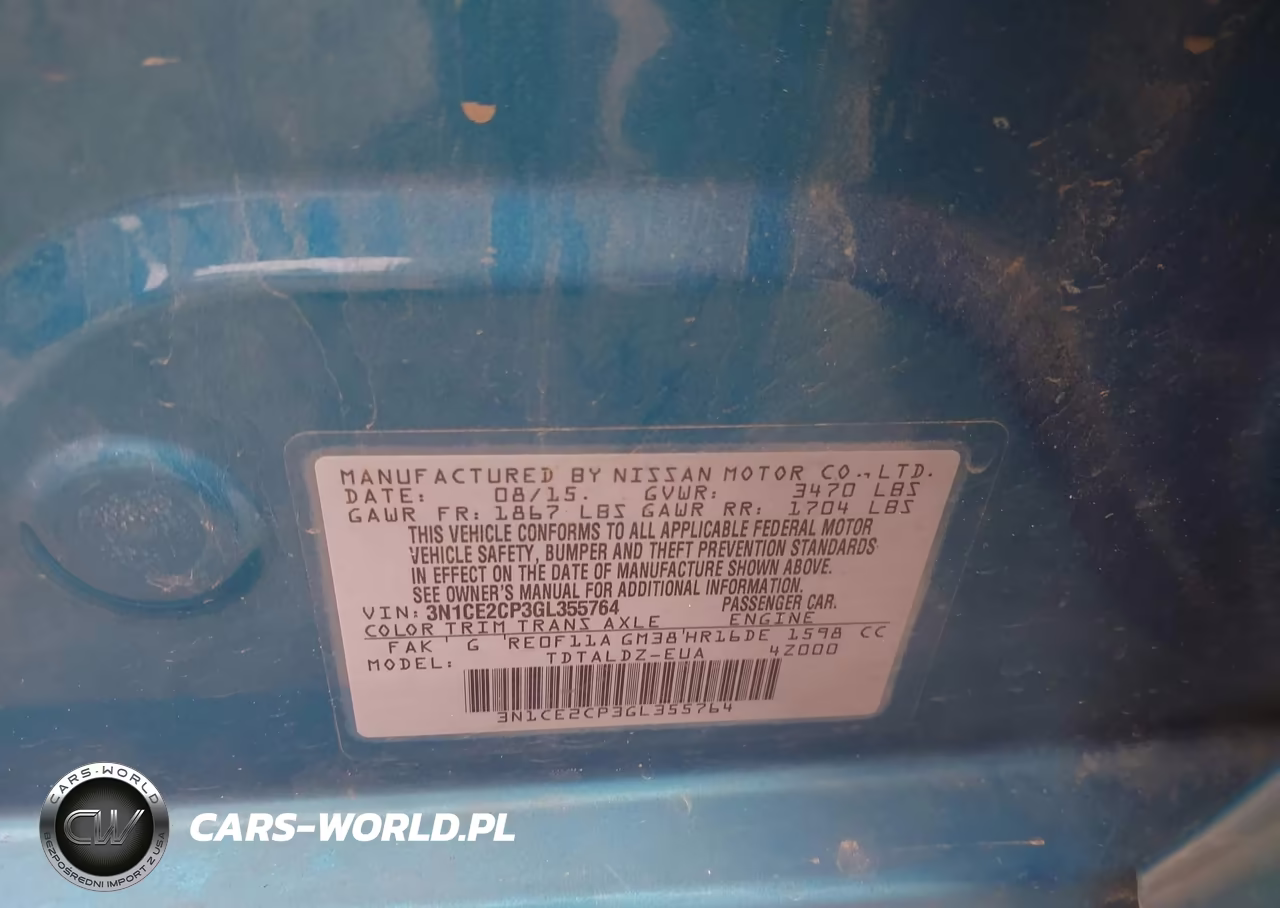 2016 Nissan Versa Note S (Sr)-S Plus-Sl-Sr-Sv VIN:3N1CE2CP3GL355764 - 9