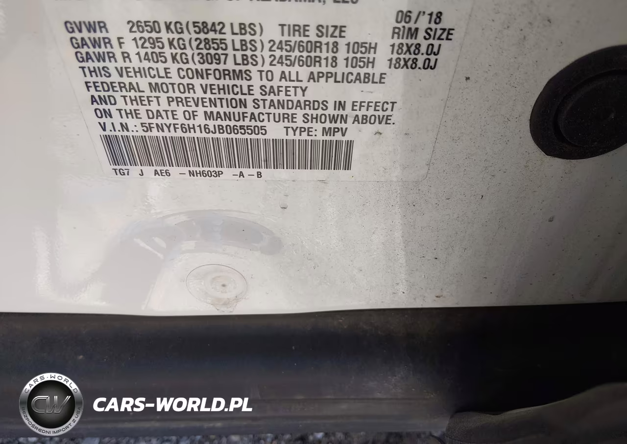 2018 Honda Pilot Lx VIN:5FNYF6H16JB065505 - 9
