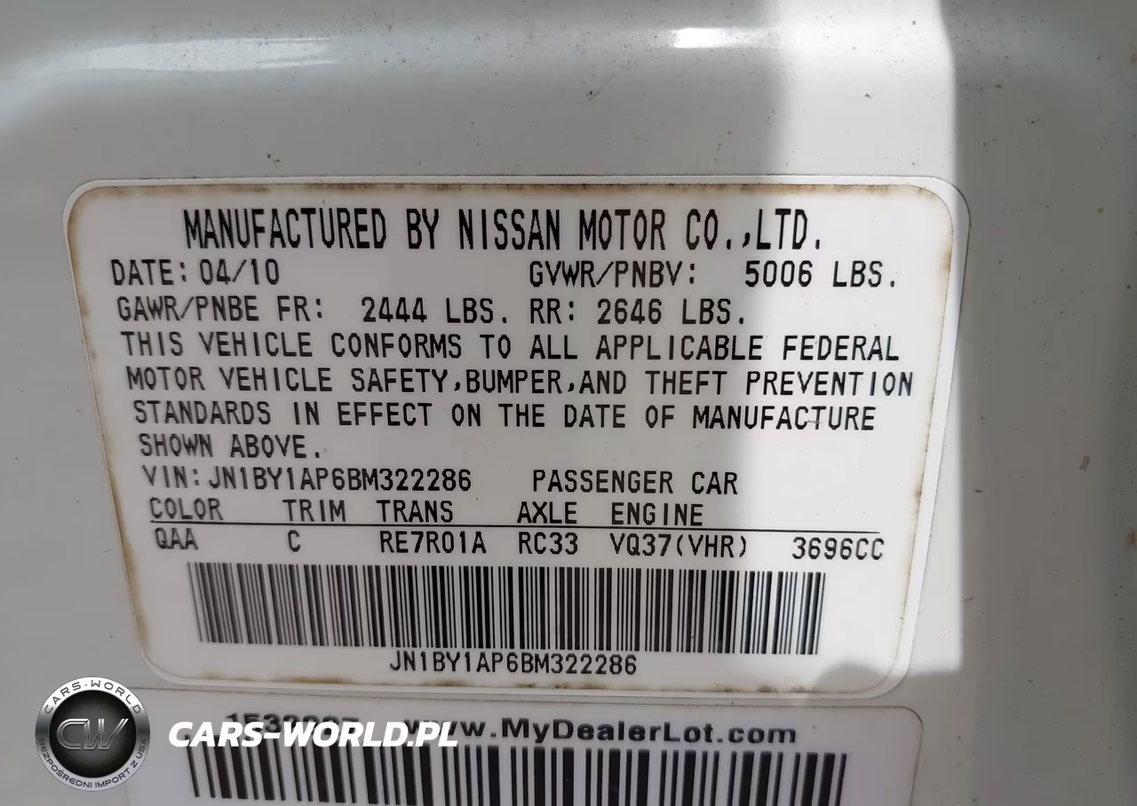 2011 Infiniti M37 VIN:JN1BY1AP6BM322286 - 9