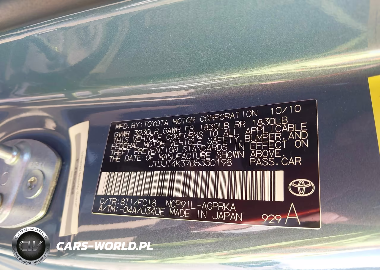 2011 Toyota Yaris VIN:JTDJT4K37B5330198 - 9