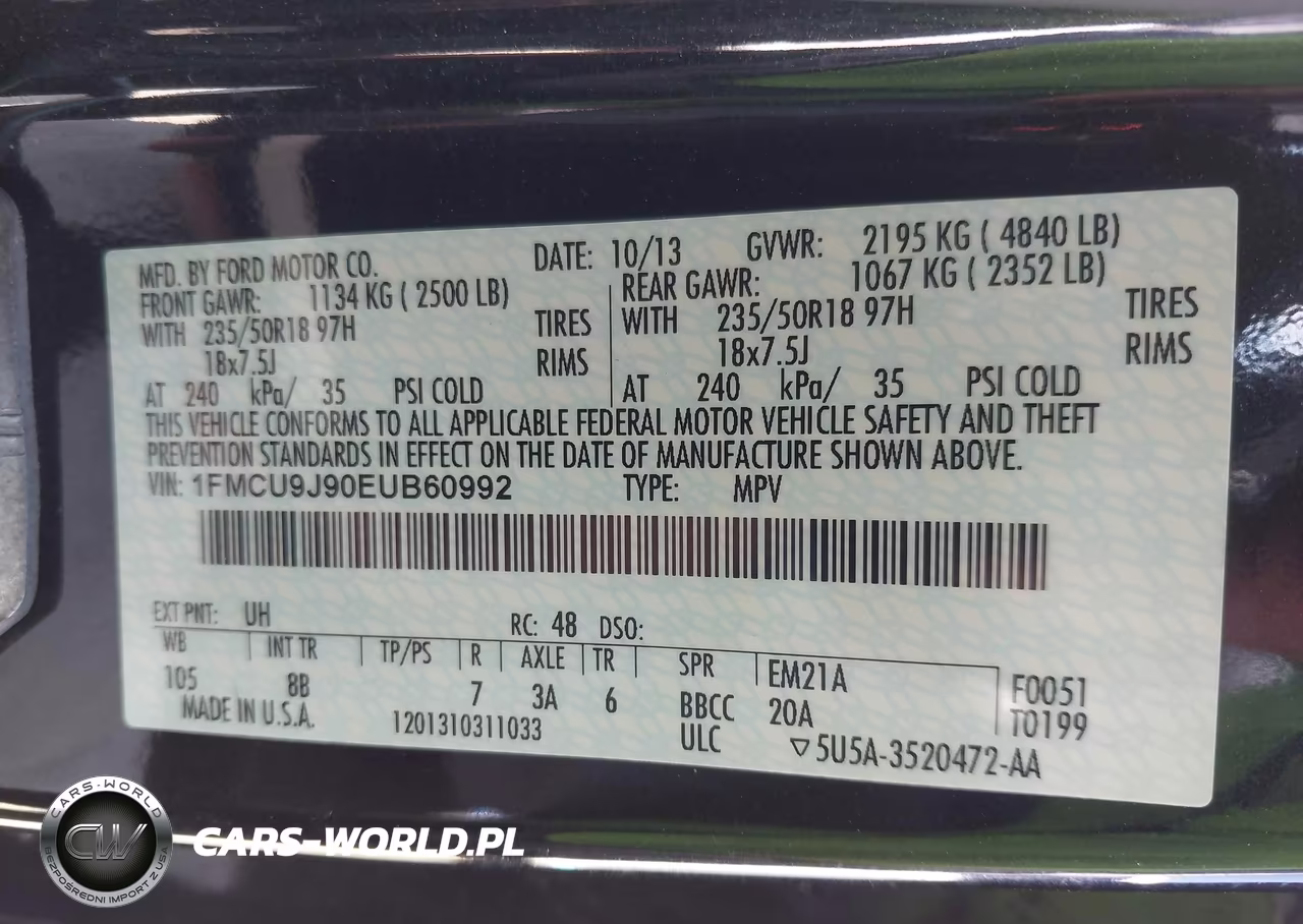 2014 Ford Escape Titanium VIN:1FMCU9J90EUB60992 - 9
