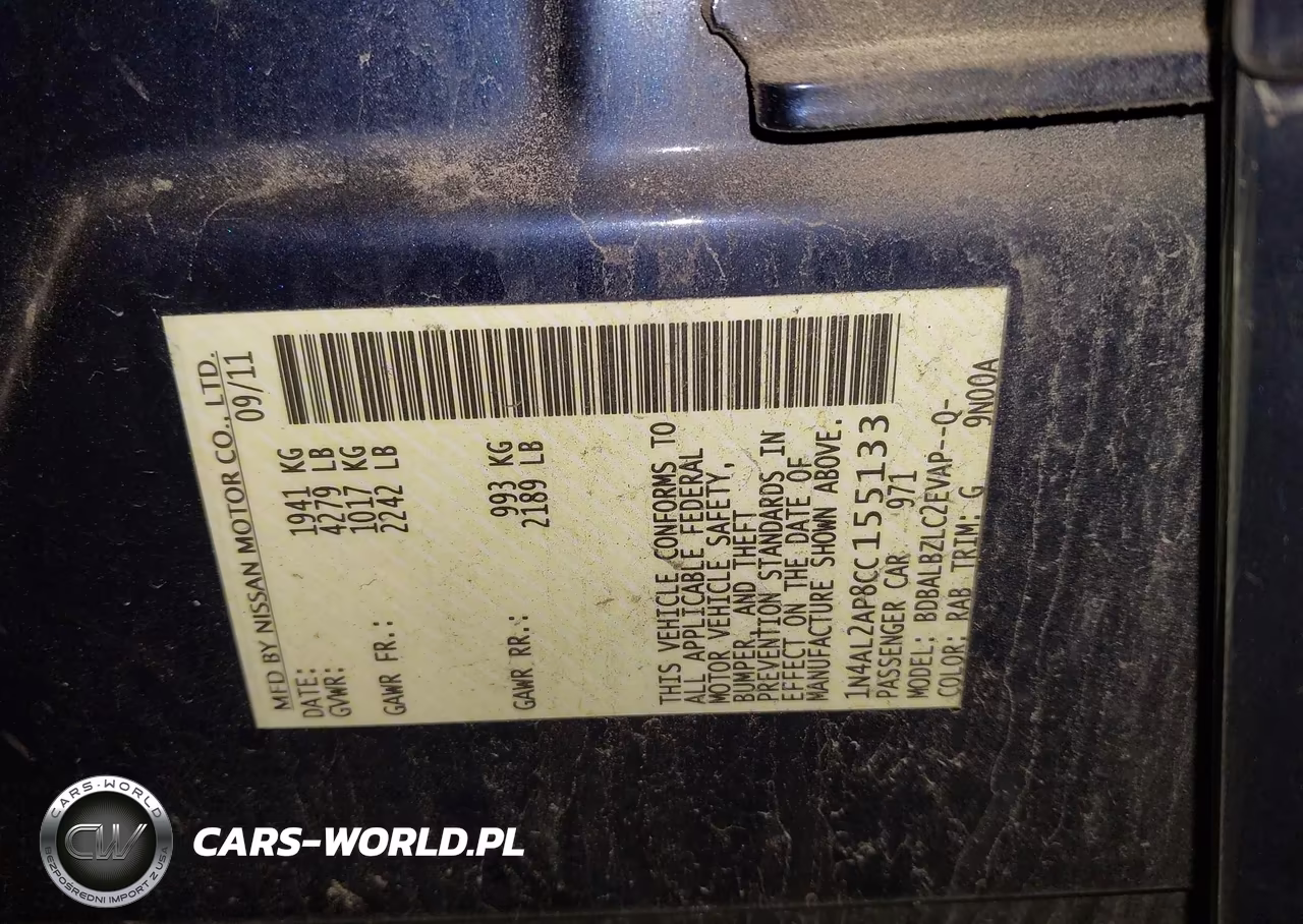 2012 Nissan Altima 2.5 S VIN:1N4AL2AP8CC155133 - 9