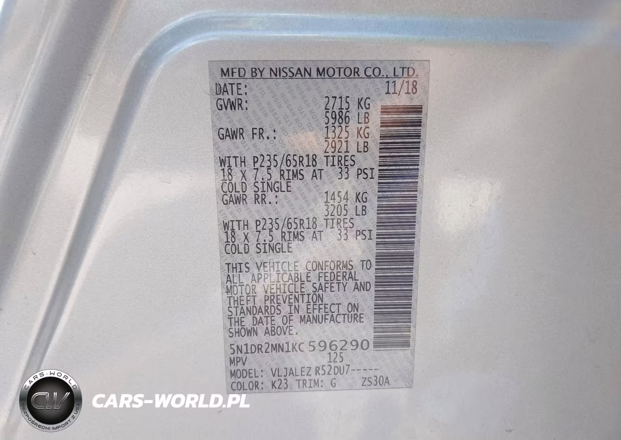 2019 Nissan Pathfinder Sv VIN:5N1DR2MN1KC596290 - 9