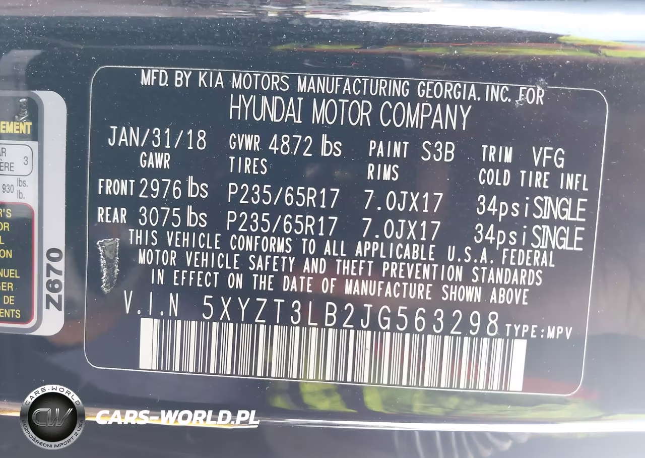 2018 Hyundai Santa Fe Sport 2.4L VIN:5XYZT3LB2JG563298 - 9