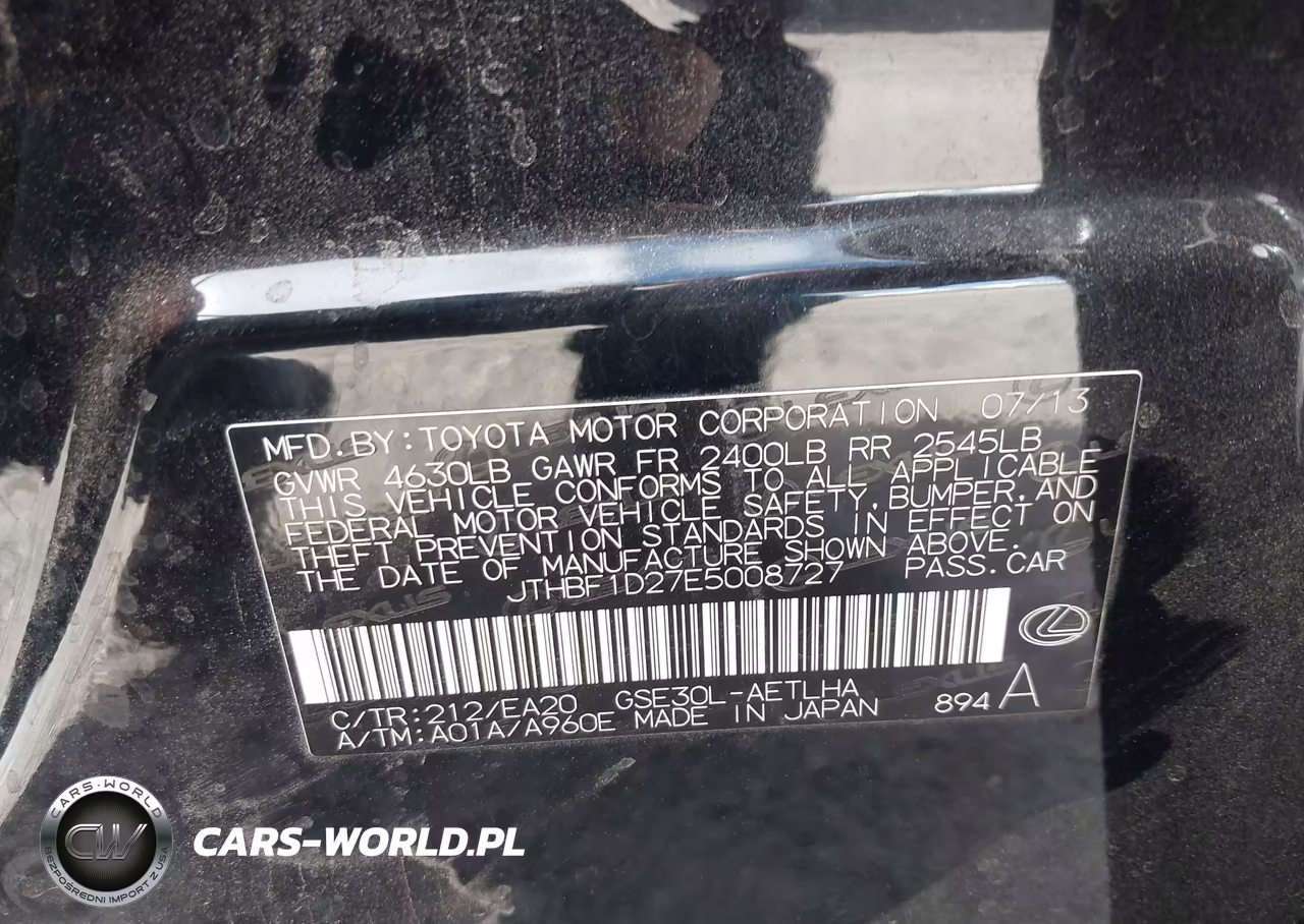 2014 Lexus Is 250 VIN:JTHBF1D27E5008727 - 9