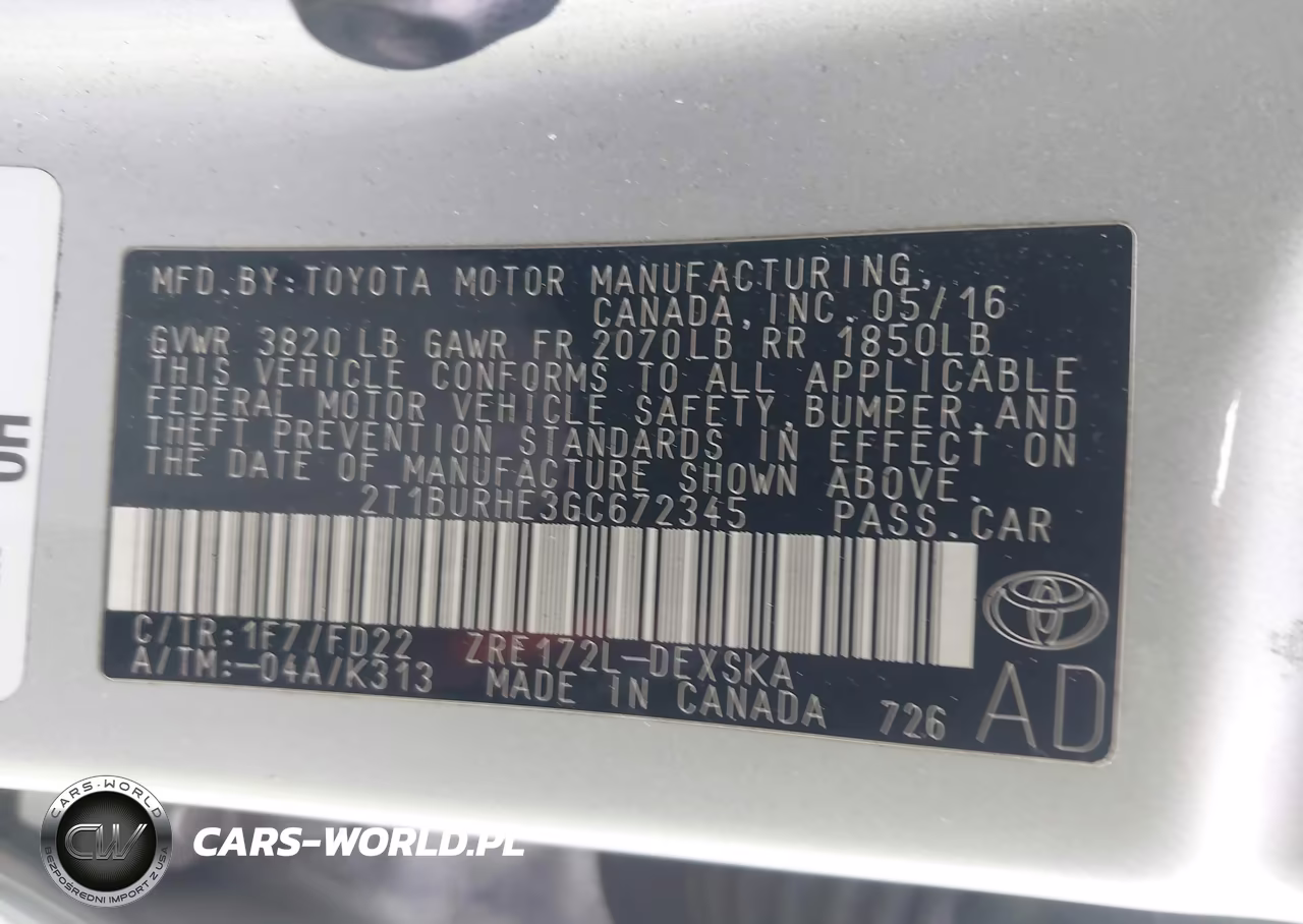 2016 Toyota Corolla S Plus VIN:2T1BURHE3GC672345 - 9