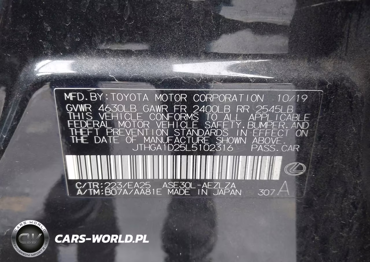 2020 Lexus Is 300 VIN:JTHGA1D25L5102316 - 9