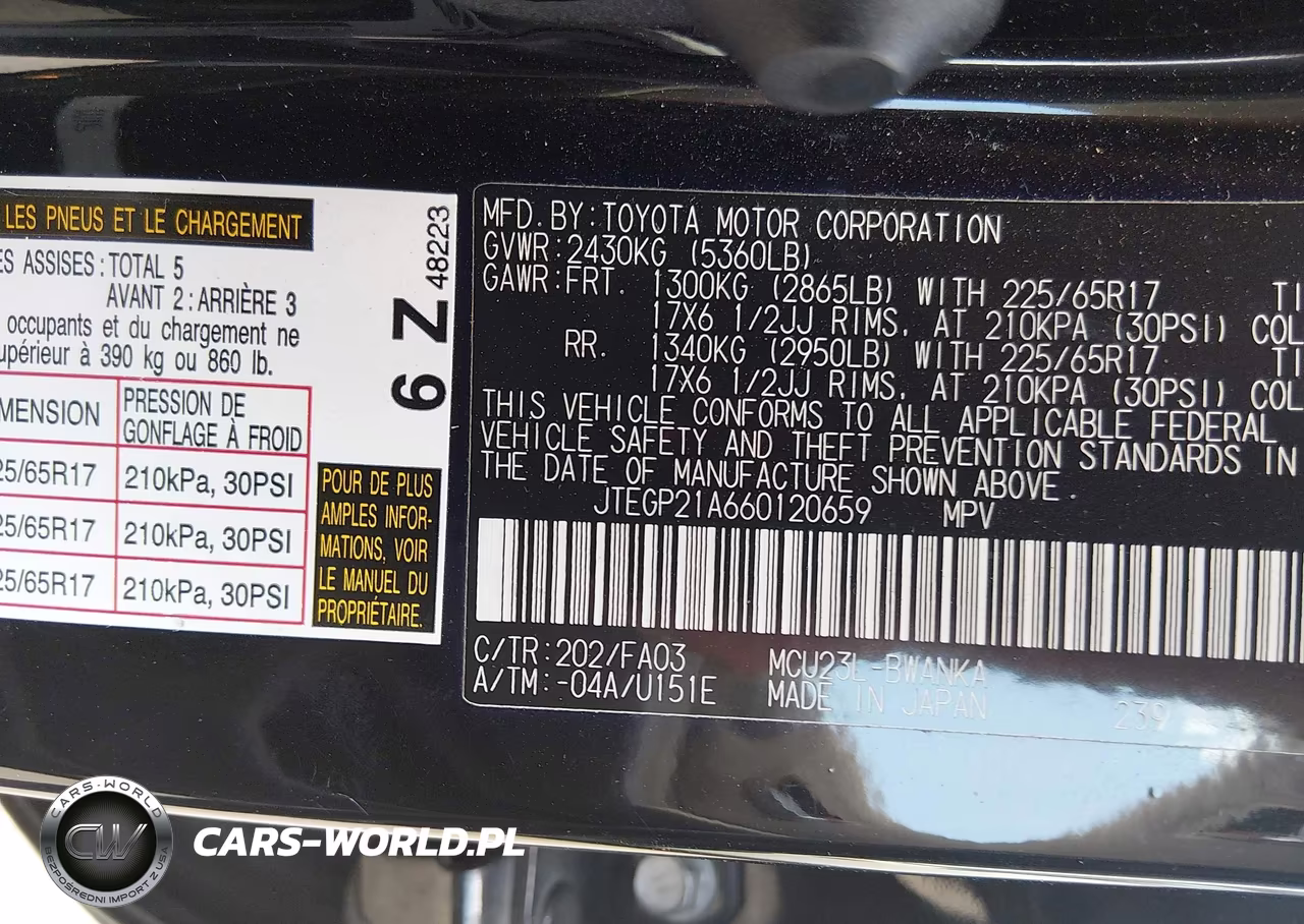 2006 Toyota Highlander Sport V6 VIN:JTEGP21A660120659 - 9