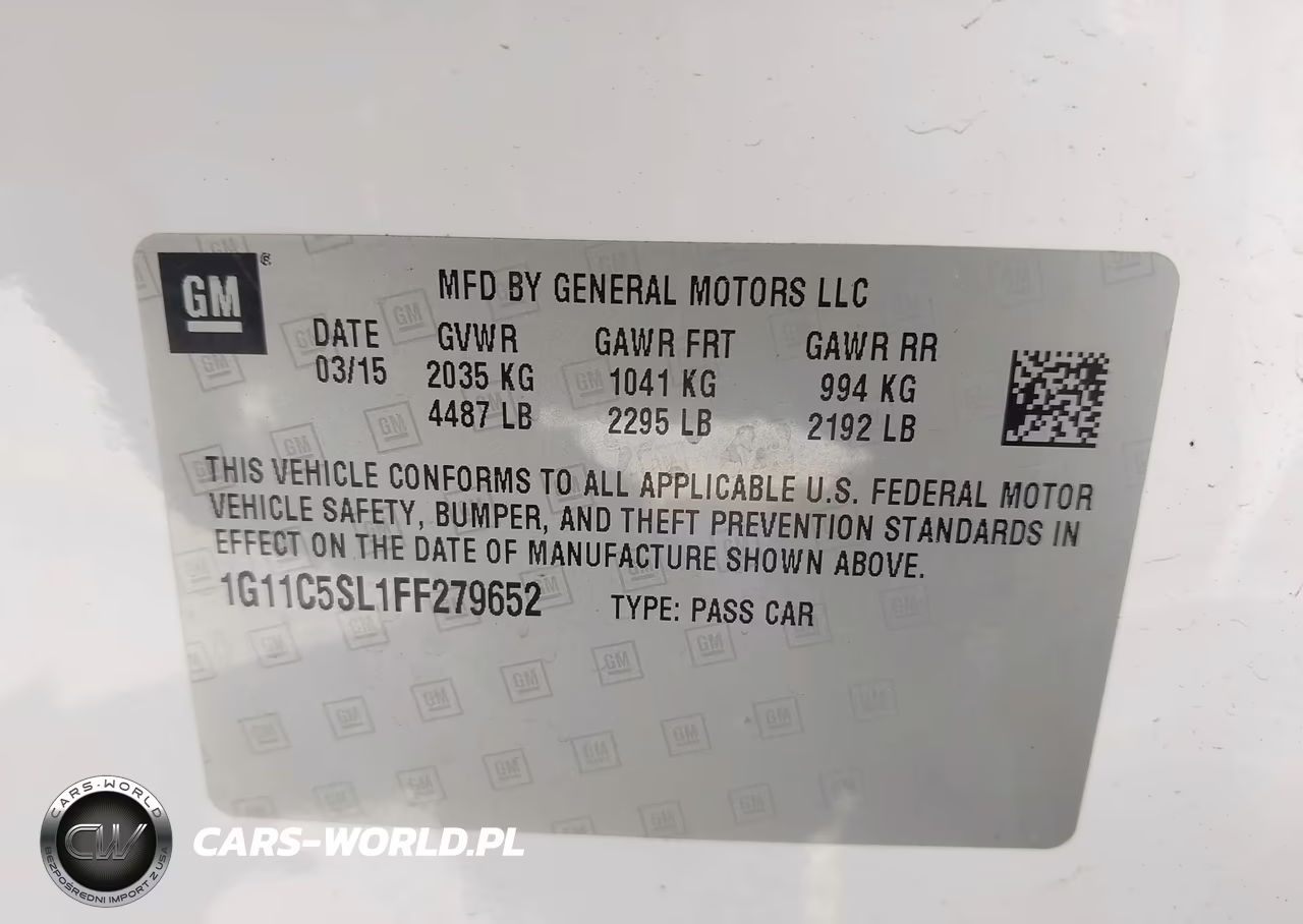 2015 Chevrolet Malibu 1Lt VIN:1G11C5SL1FF279652 - 9