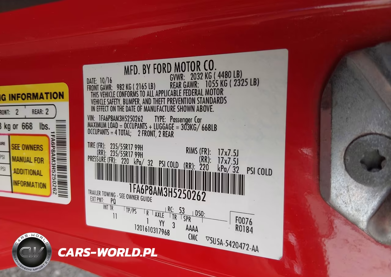 2017 Ford Mustang V6 VIN:1FA6P8AM3H5250262 - 9