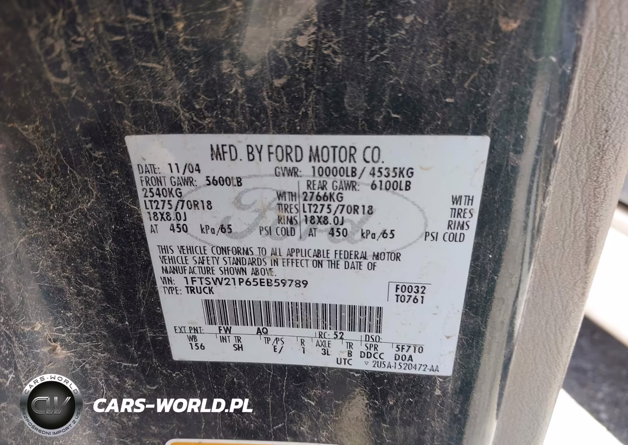 2005 Ford F-250 Lariat-Xl-Xlt VIN:1FTSW21P65EB59789 - 9