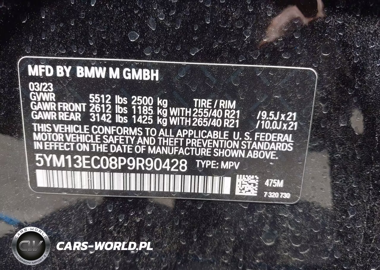 2023 BMW X3 M VIN:5YM13EC08P9R90428 - 9