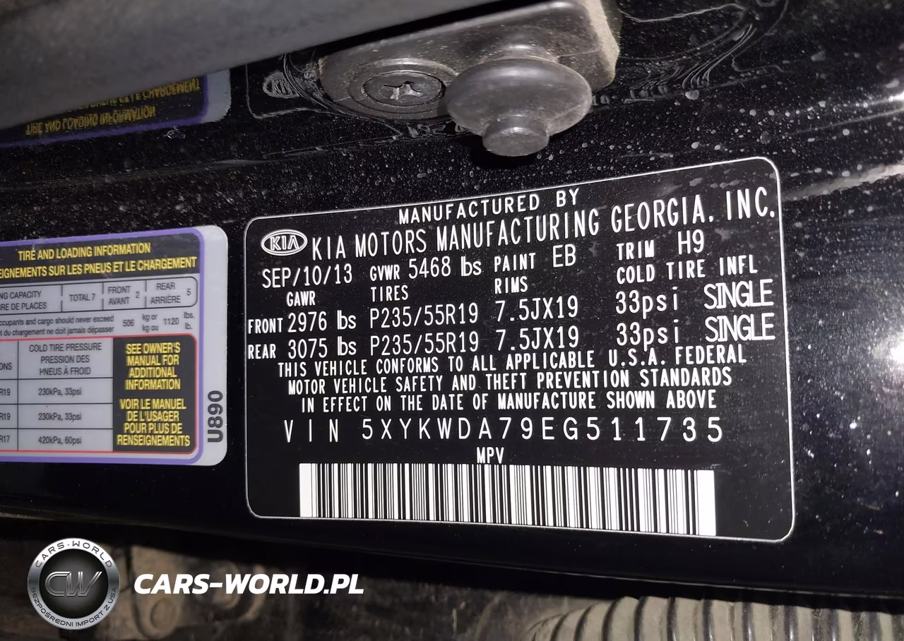2014 Kia Sorento Sx V6 VIN:5XYKWDA79EG511735 - 9
