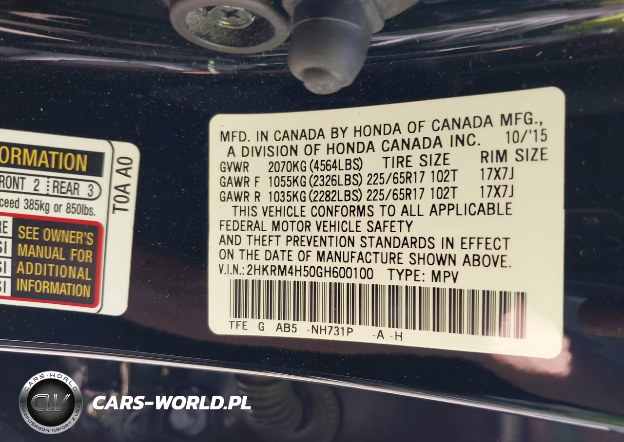 2016 Honda Cr-V Ex VIN:2HKRM4H50GH600100 - 9