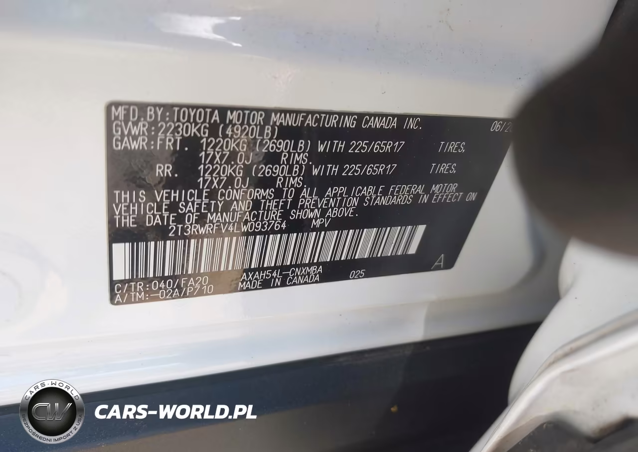 2020 Toyota Rav4 Hybrid Xle VIN:2T3RWRFV4LW093764 - 9
