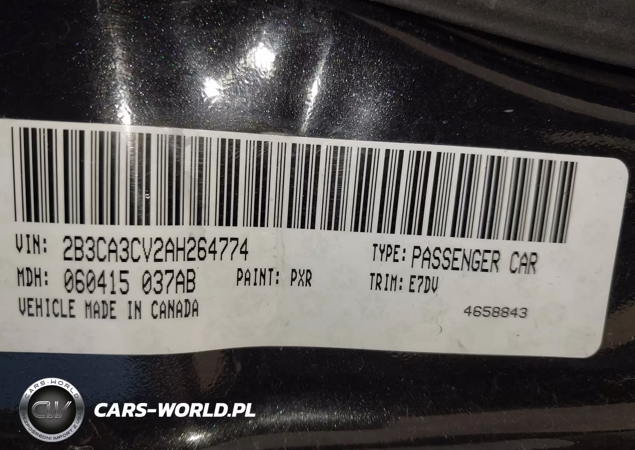 2010 Dodge Charger Sxt VIN:2B3CA3CV2AH264774 - 9