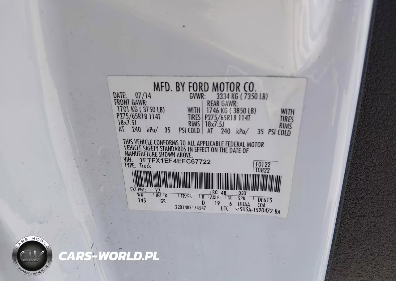 2014 Ford F-150 Xlt VIN:1FTFX1EF4EFC67722 - 9