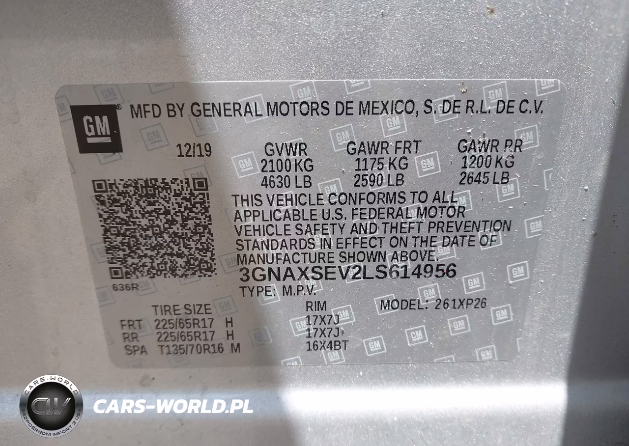 2020 Chevrolet Equinox Awd Ls VIN:3GNAXSEV2LS614956 - 9