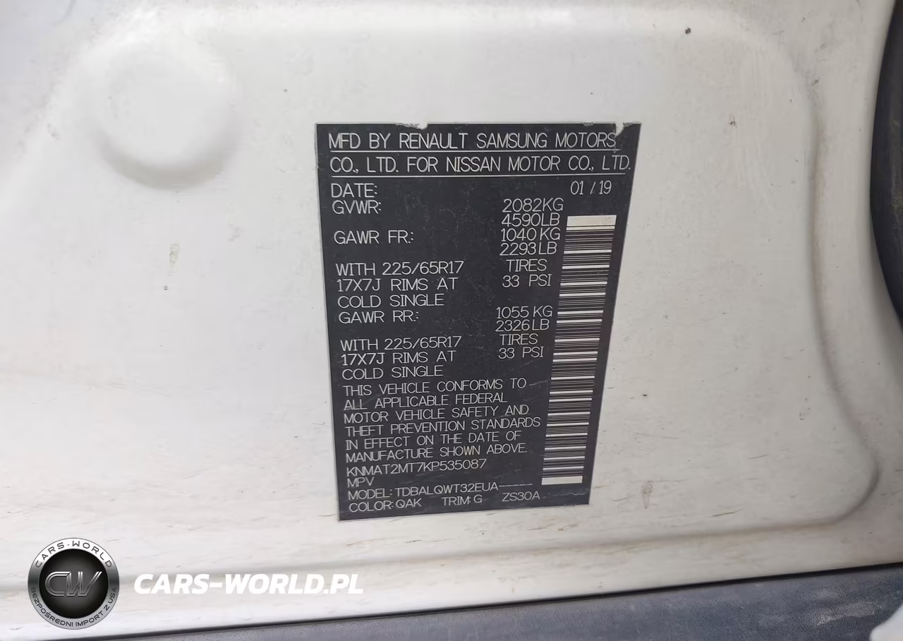 2019 Nissan Rogue Sv VIN:KNMAT2MT7KP535087 - 9