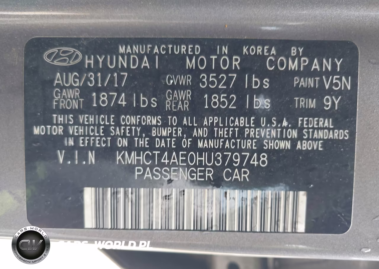 2017 Hyundai Accent Value Edition VIN:KMHCT4AE0HU379748 - 9