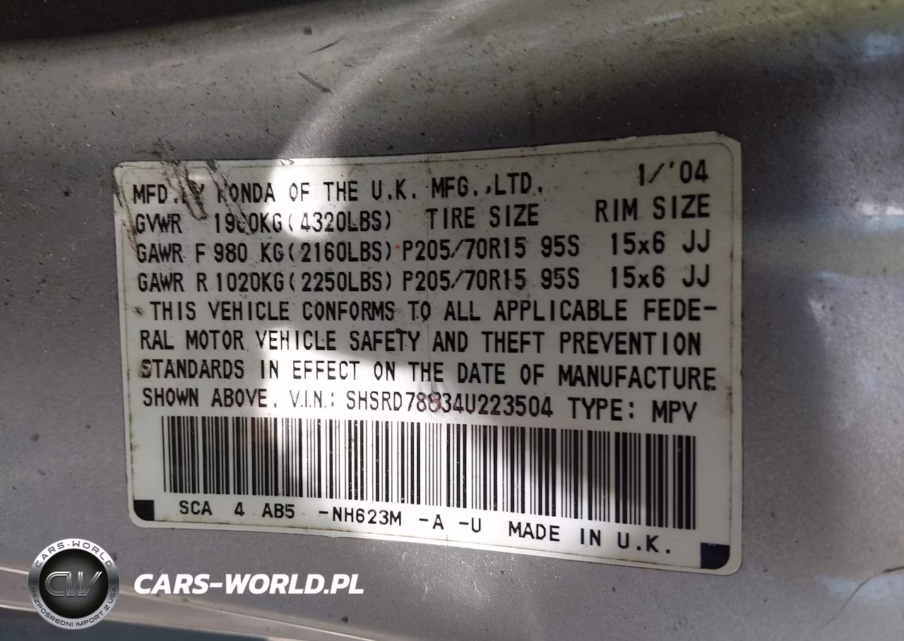 2004 Honda Cr-V Ex VIN:SHSRD78834U223504 - 9