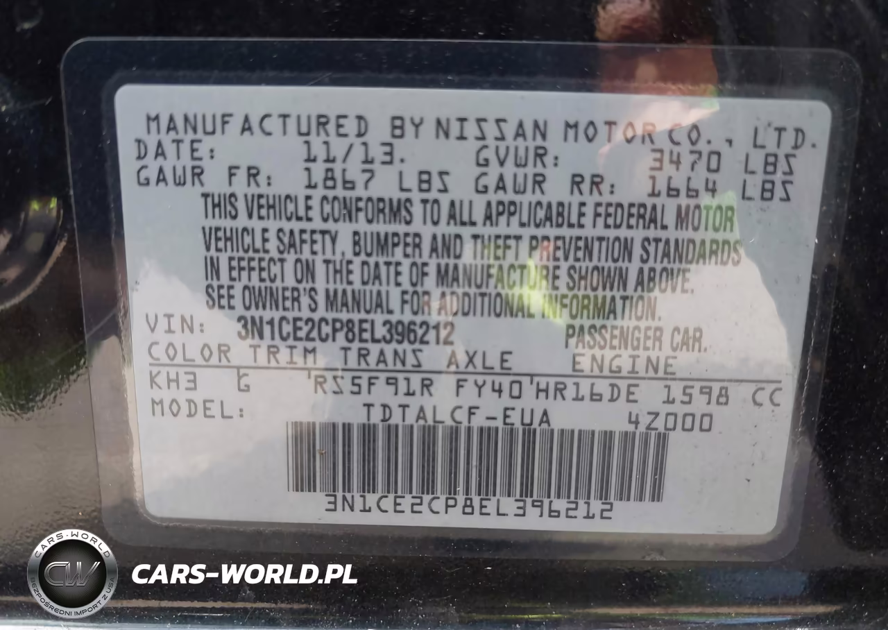 2014 Nissan Versa Note S (Sr) VIN:3N1CE2CP8EL396212 - 9
