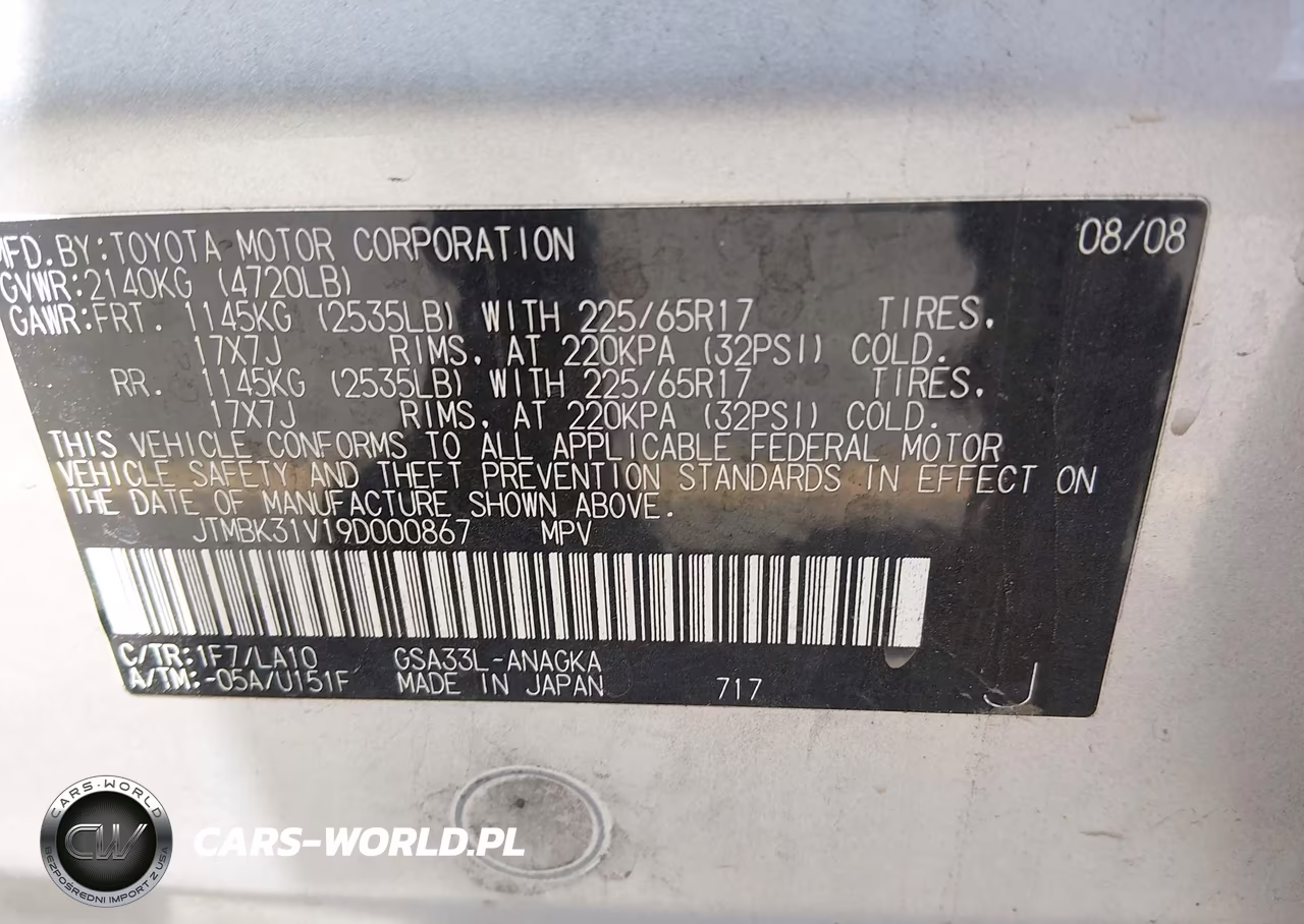 2009 Toyota Rav4 Limited V6 VIN:JTMBK31V19D000867 - 9