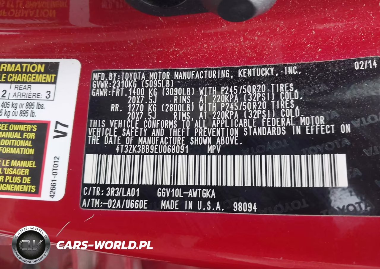2014 Toyota Venza Xle V6 VIN:4T3ZK3BB9EU068091 - 9