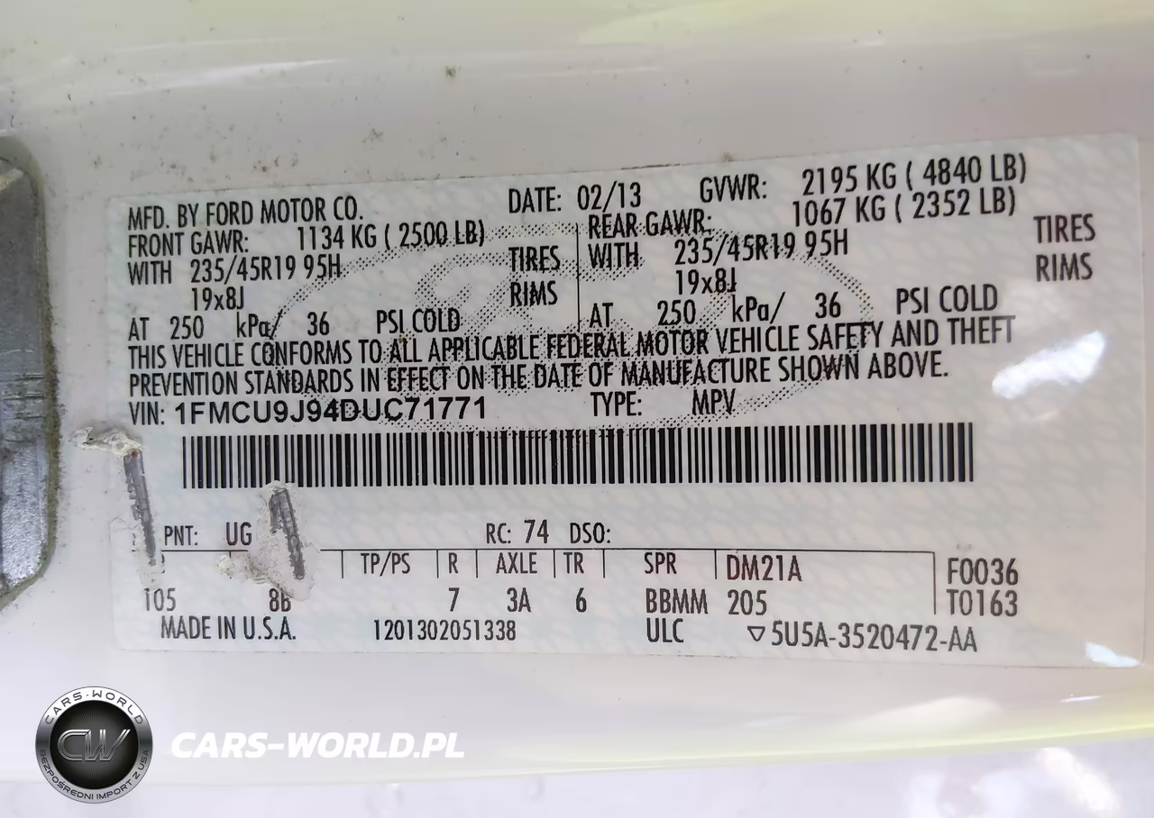 2013 Ford Escape Titanium VIN:1FMCU9J94DUC71771 - 9