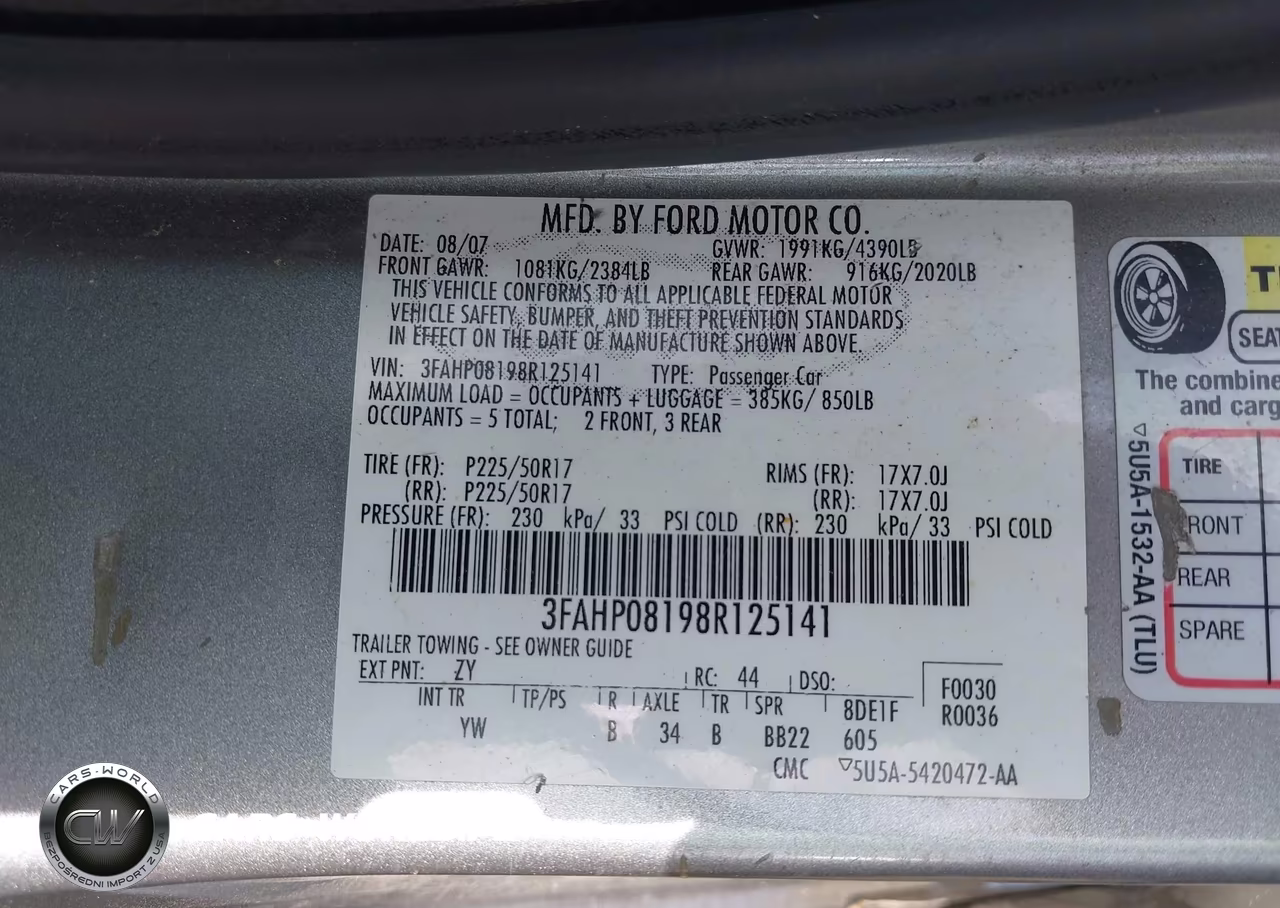 2008 Ford Fusion Sel VIN:3FAHP08198R125141 - 9