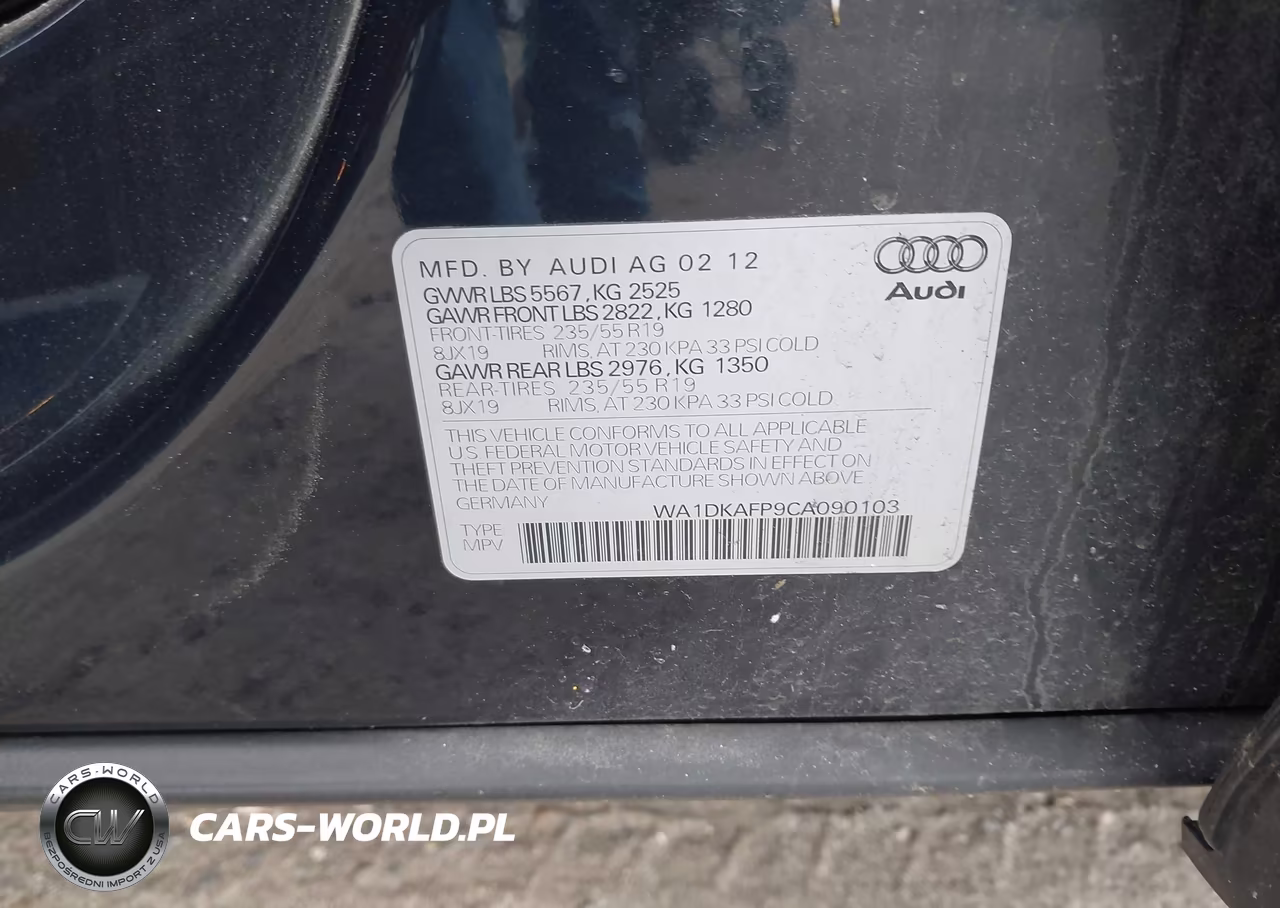 2012 Audi Q5 3.2 Premium Plus VIN:WA1DKAFP9CA090103 - 9
