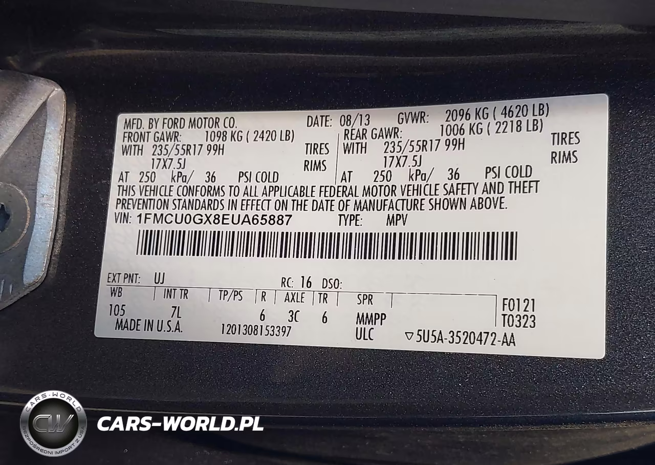 2014 Ford Escape Se VIN:1FMCU0GX8EUA65887 - 9