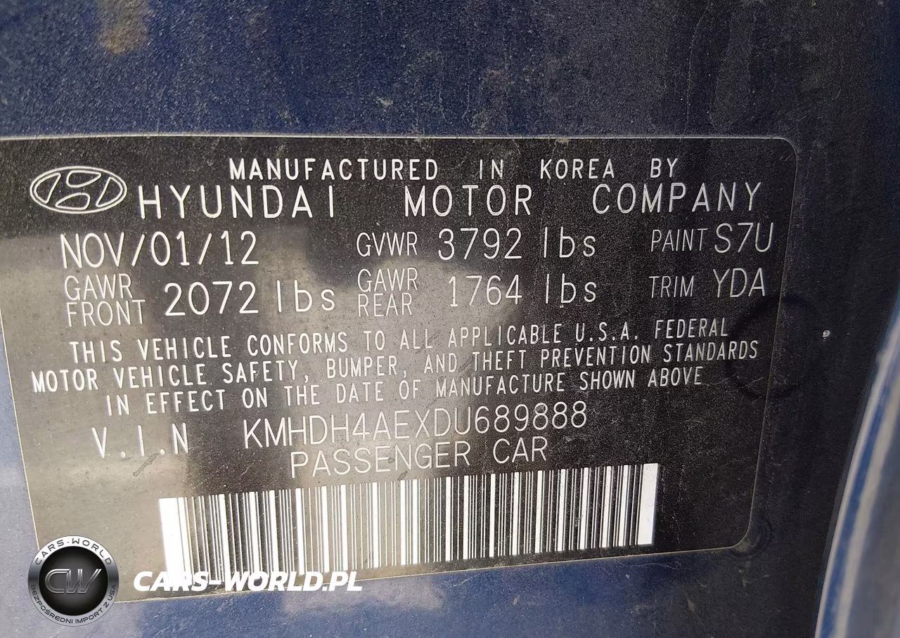 2013 Hyundai Elantra Limited VIN:KMHDH4AEXDU689888 - 9
