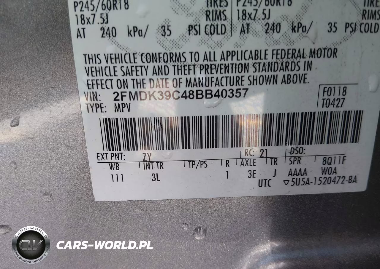 2008 Ford Edge Limited VIN:2FMDK39C48BB40357 - 9