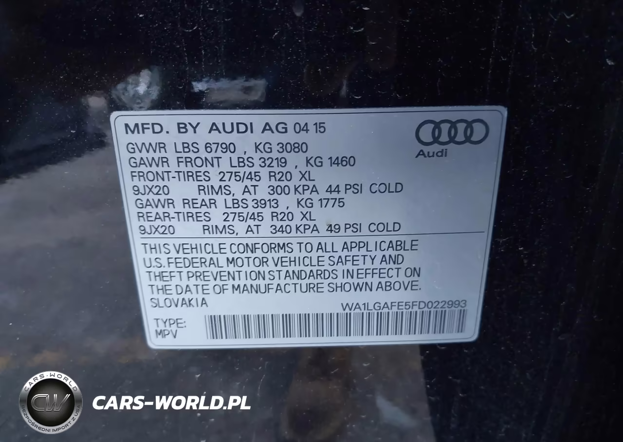 2015 Audi Q7 3.0T Premium VIN:WA1LGAFE5FD022993 - 9