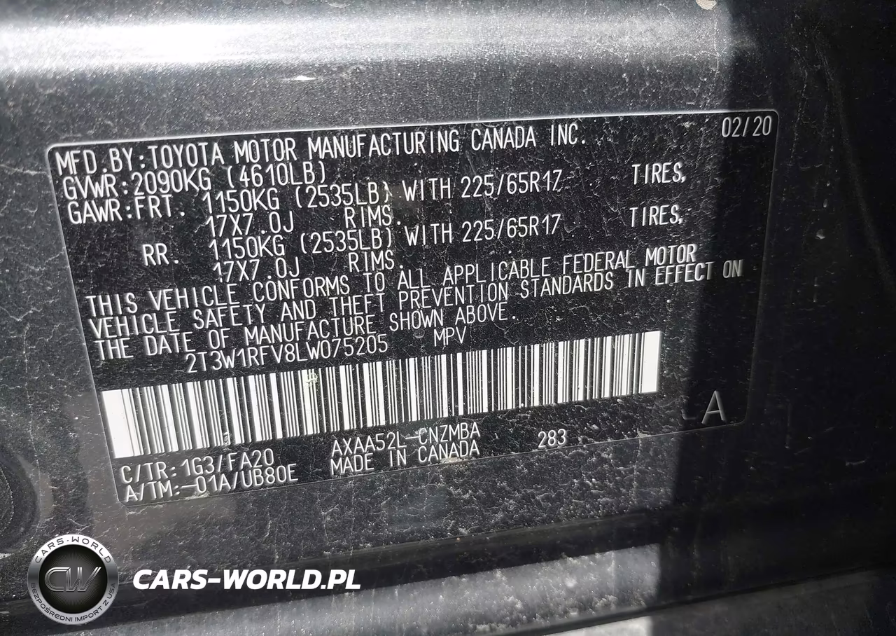 2020 Toyota Rav4 Xle VIN:2T3W1RFV8LW075205 - 9