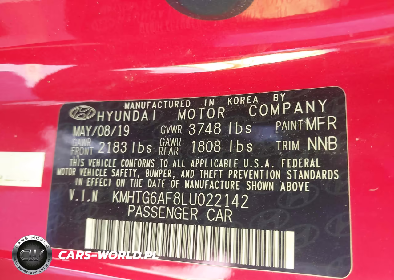 2020 Hyundai Veloster 2.0 VIN:KMHTG6AF8LU022142 - 9