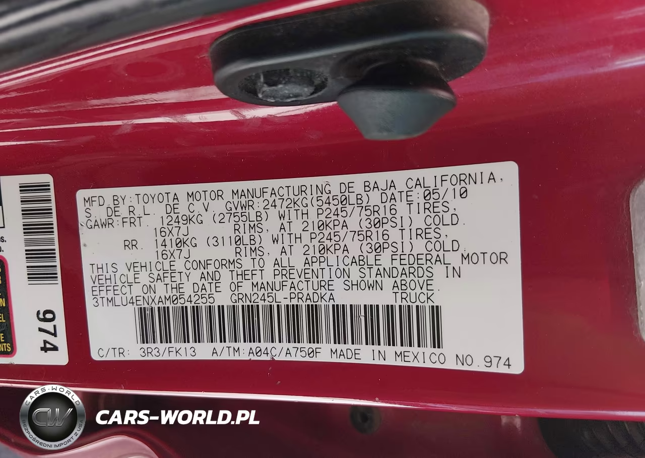 2010 Toyota Tacoma Base V6 VIN:3TMLU4ENXAM054255 - 9